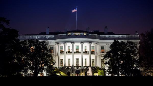 The White House at night